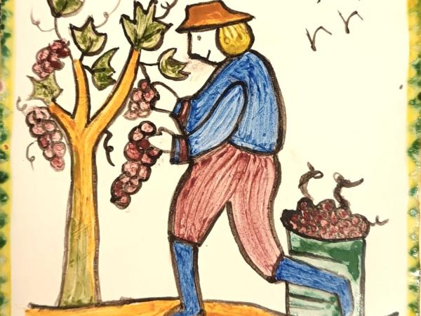 Rajoles, art i vi: decora la teva rajola tot fent un tast de vi.