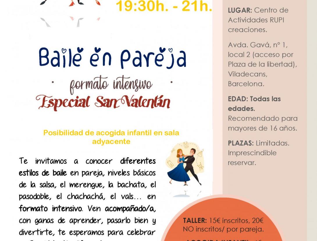 Baile en pareja, formato intensivo, especial San Valentín