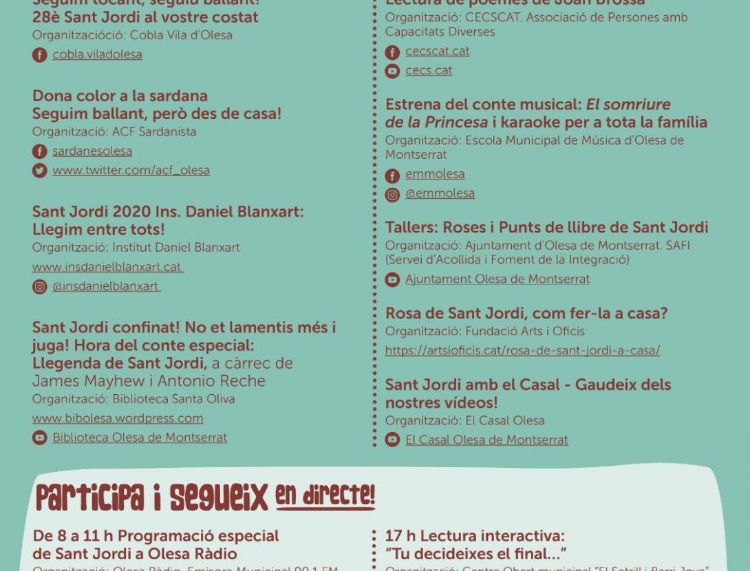Olesa viu Sant Jordi des de Casa | Consorci de Turisme del Baix Llobregat