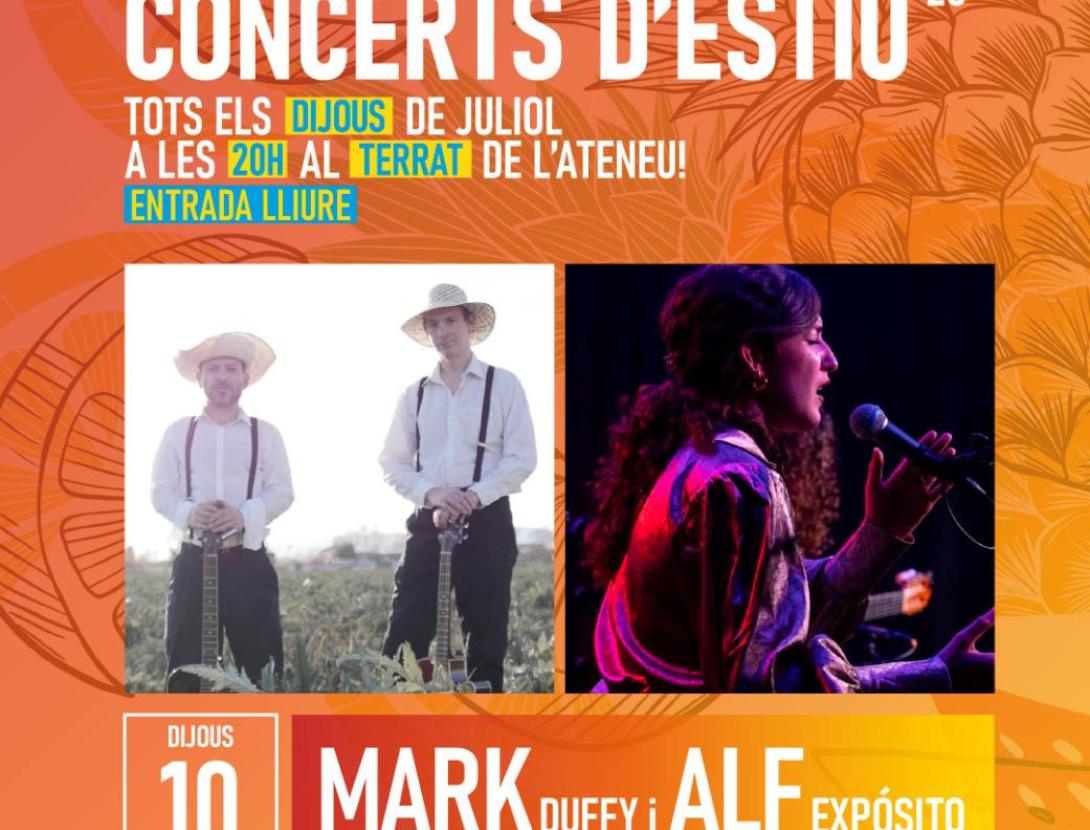 Mark Duffy i Alf Expósito + Irene Ribas · Concerts d'estiu