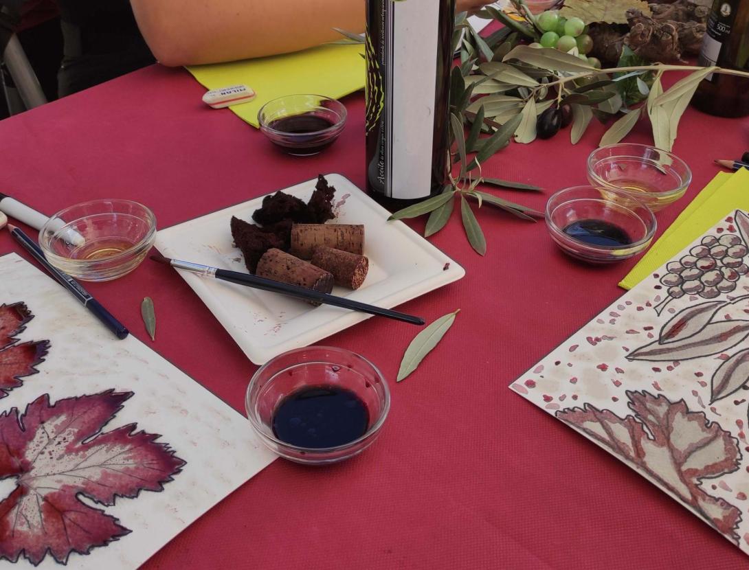 Vols ser artista per una estona?, pintem amb Oli verge d'oliva i Vi sostenibles (No cal saber dibuixar)